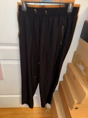 Black Relaxed Drawstring Pants